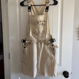 MUMSIE  Beige Denim Overall Dress. Medium